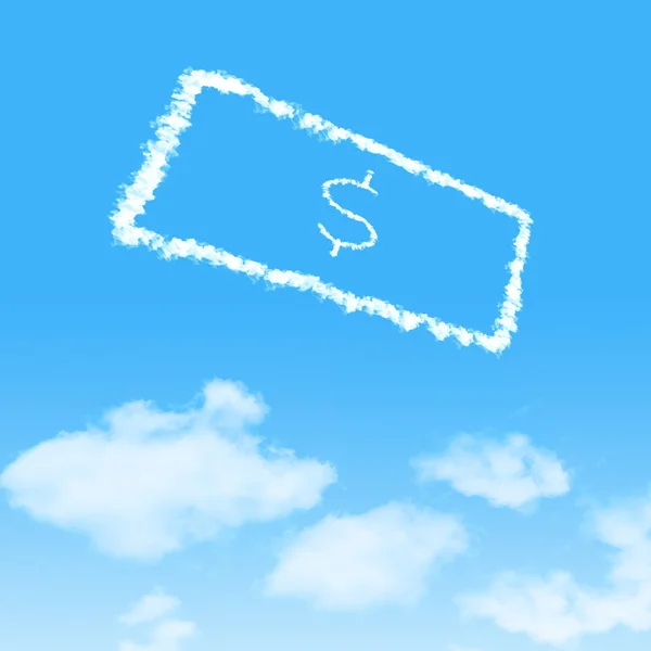 Cloud icon with design on blue sky background — Stock Photo, Image