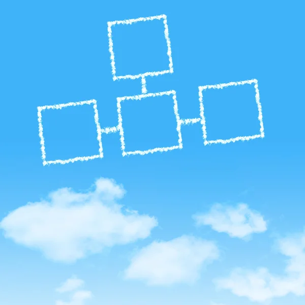 Cloud icon with design on blue sky background — Stock Photo, Image