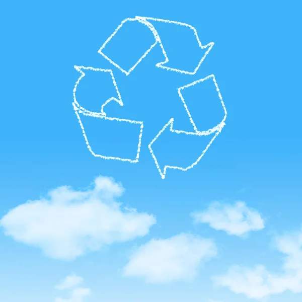 Cloud icon with design on blue sky background — Stock Photo, Image