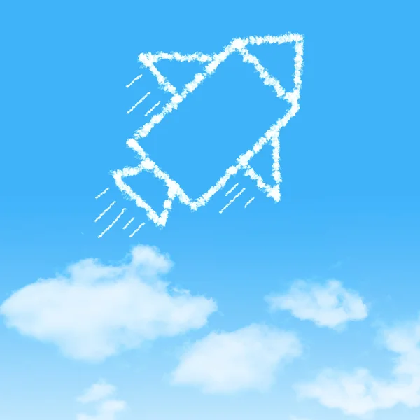 Ícone de nuvem com design no fundo do céu azul — Fotografia de Stock