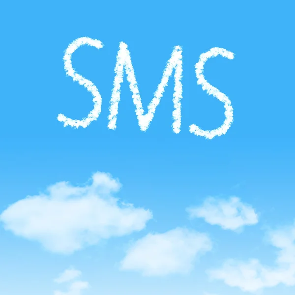 Cloud icon with design on blue sky background — Stock Photo, Image