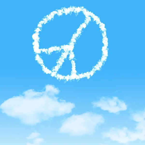 Хмарна іконка з дизайном на фоні блакитного неба — стокове фото