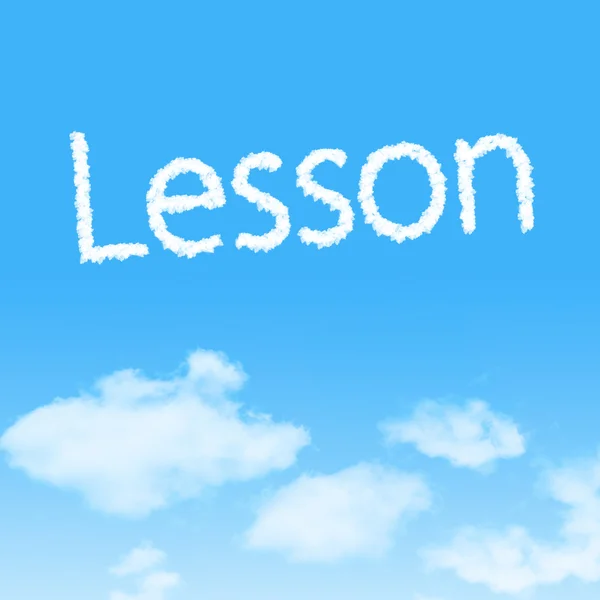 Lesson cloud icon with design on blue sky background — Stock Photo, Image