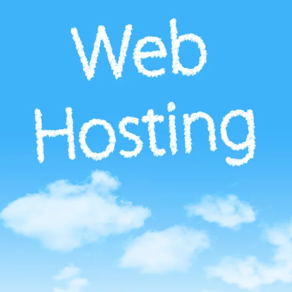 Web Hosting cloud icon with design on blue sky background — Stock Photo, Image