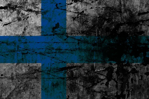 Finská vlajka grunge — Stock fotografie
