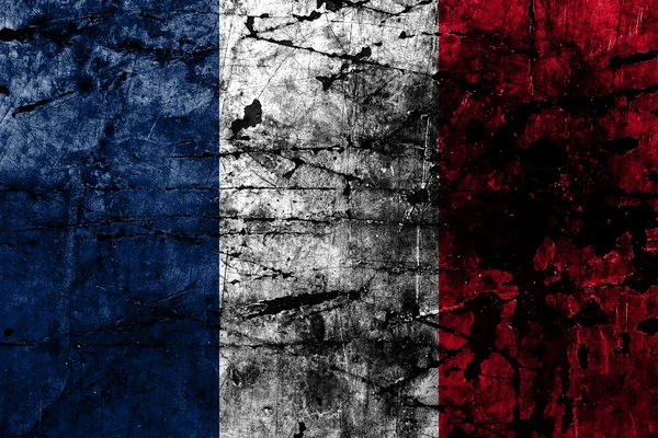 Bandera Grunge de Francia —  Fotos de Stock