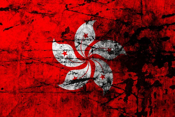 Grunge-Flagge von Hongkong — Stockfoto