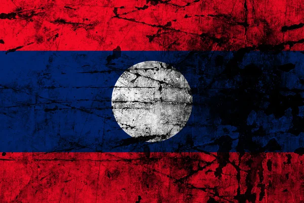 Grunge flagga laos — Stockfoto