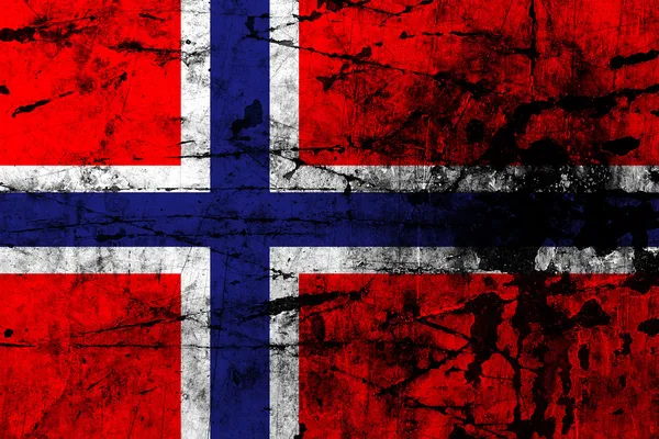 Bandeira Grunge da Noruega — Fotografia de Stock