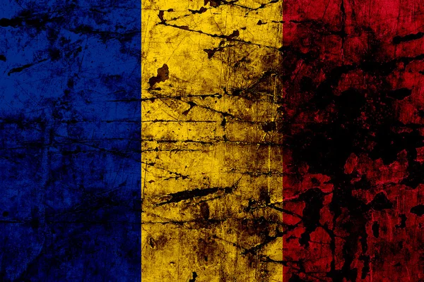 Bandiera Grunge della Romania — Foto Stock