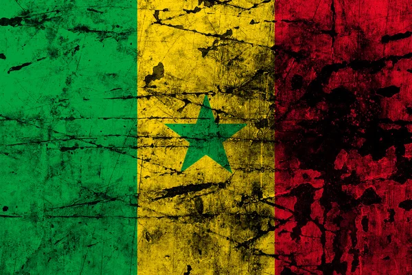 Grunge-Flagge des Senegal — Stockfoto