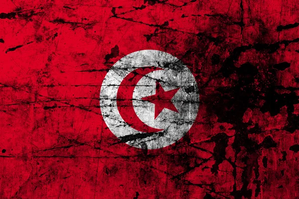 Grunge flagga Tunisien — Stockfoto