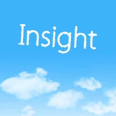 Insight cloud icon with design on blue sky background clipart