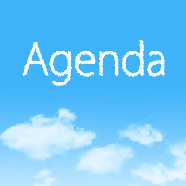 Agenda cloud icon with design on blue sky background — Stock Photo, Image