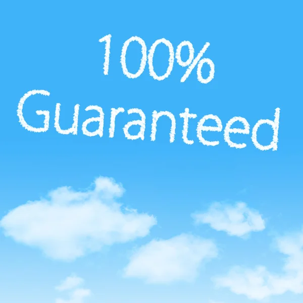 Guaranteed cloud icon with design on blue sky background — Stock Photo, Image