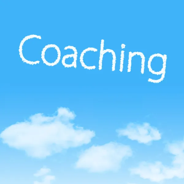 Icona nuvola di coaching con disegno su sfondo cielo blu — Foto Stock