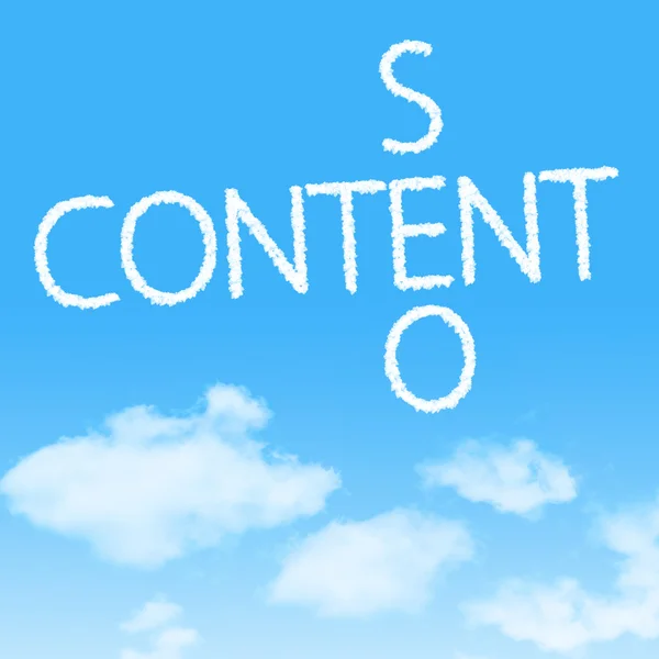 Content SEO crossword cloud icon with design on blue sky background — Stock Photo, Image