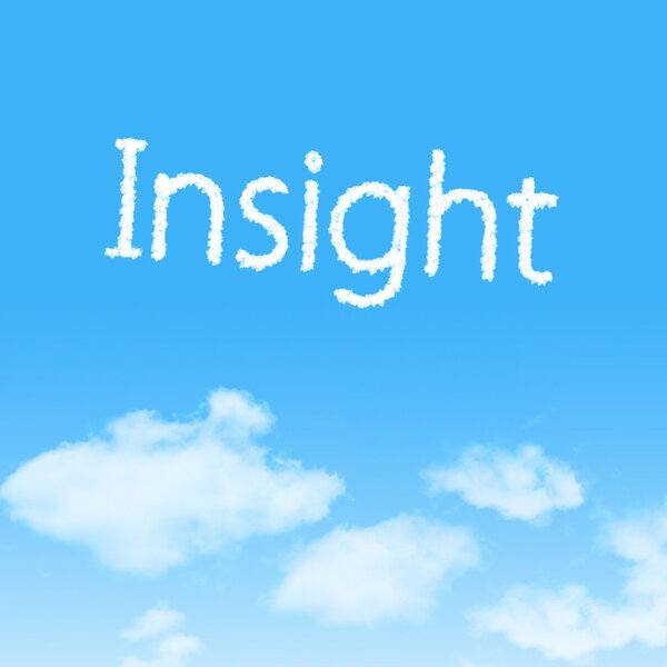 Insight cloud icon with design on blue sky background