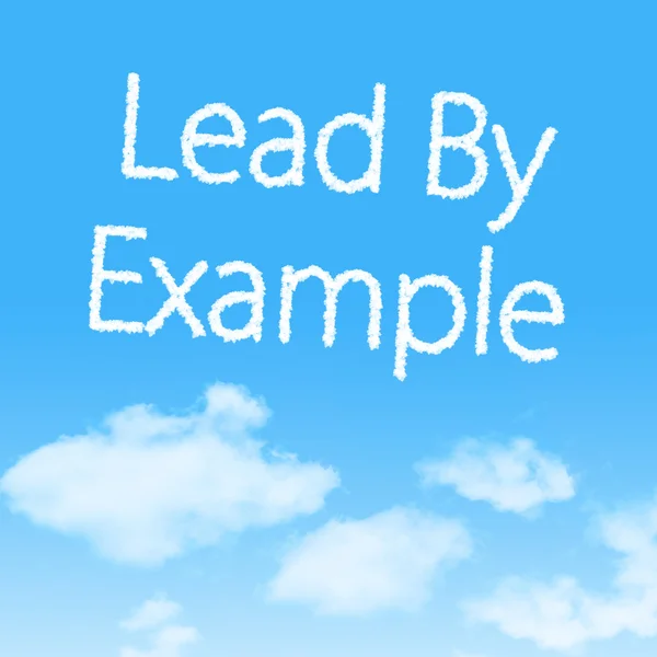 Lead By Example ícone de nuvem com design em fundo azul céu — Fotografia de Stock