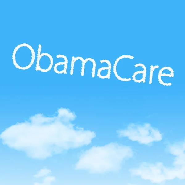 Хмарна іконка ObamaCare з дизайном на фоні блакитного неба — стокове фото