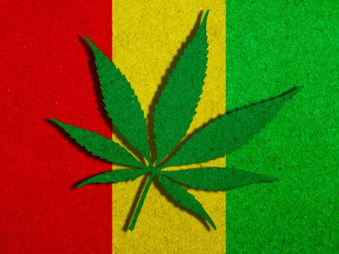 arka plan doku kağıt rasta bayrakla marihuana yaprağı siluet