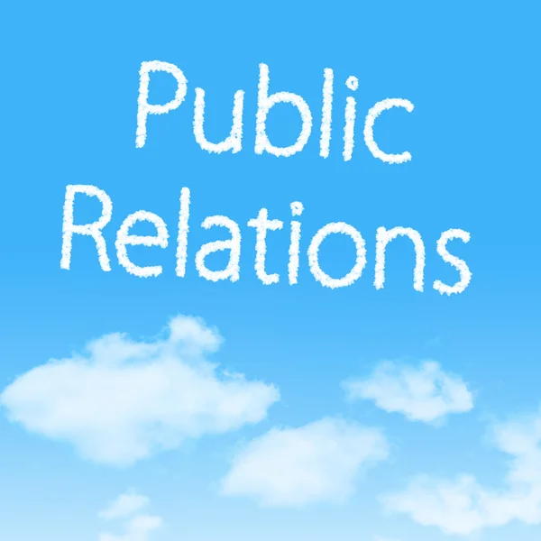 Icono de nube de relaciones públicas con diseño sobre fondo azul cielo —  Fotos de Stock