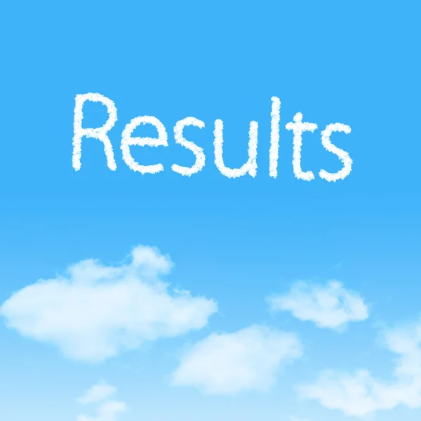 Значок "Облако результатов" с изображением на фоне голубого неба — стоковое фото