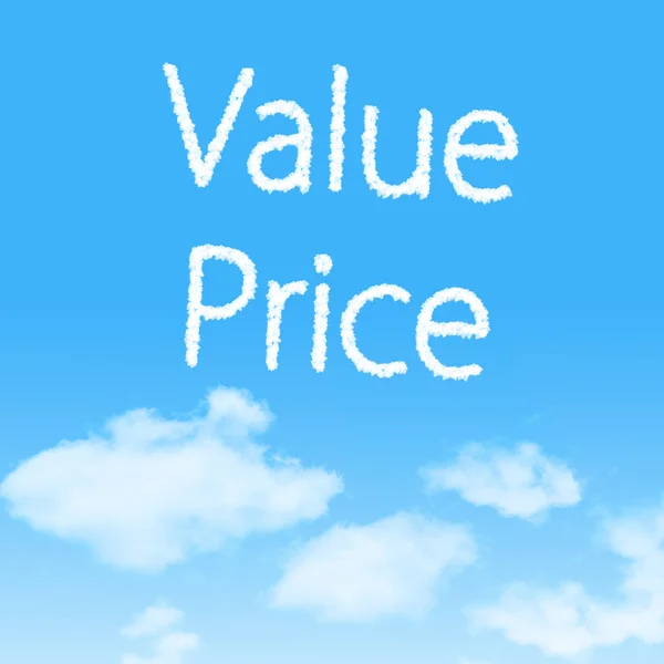 Value Price cloud icon with design on blue sky background — Stock Photo, Image