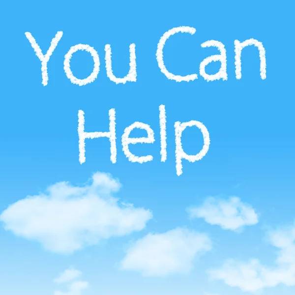 You Can Help  cloud icon with design on blue sky background — Stock Photo, Image