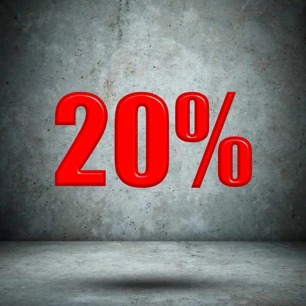 20 percent on concrete wall — Stock Photo, Image