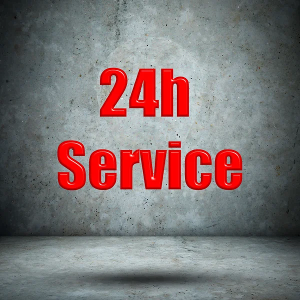 Service 24H Icon on concrete wall — Stock Photo, Image