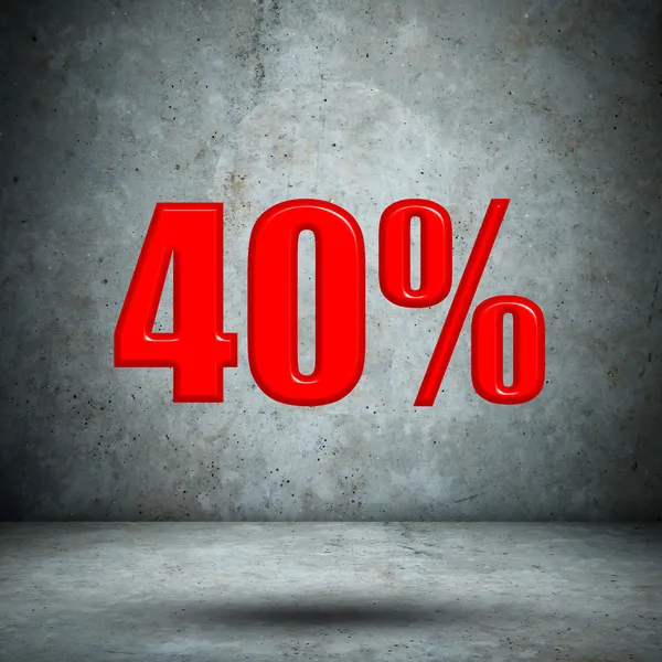 40 percent on concrete wall — Stock Photo, Image