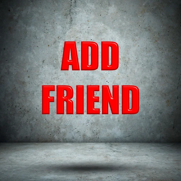 Add friend on concrete wall — Stock Photo, Image