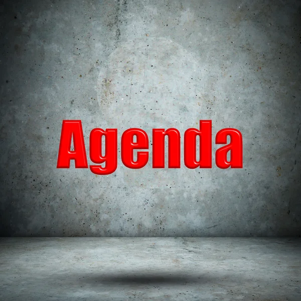 Agenda on concrete wall — Stock Photo, Image