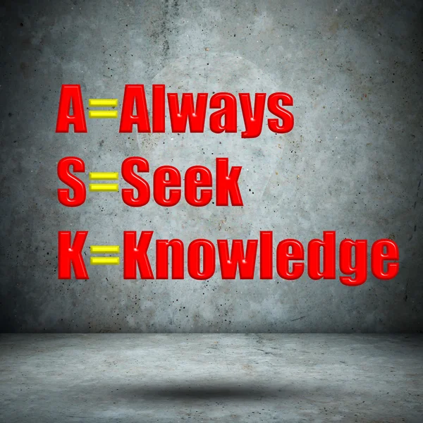 Always Seek Knowledge on concrete wall — Stock Photo, Image