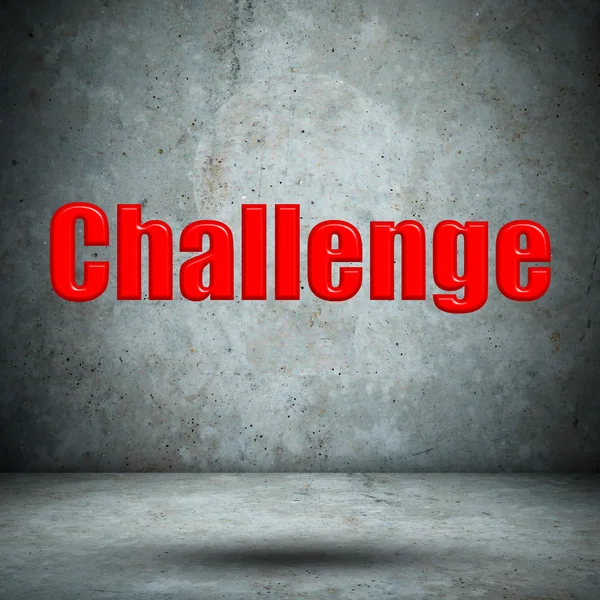 Challenge on concrete wall — Stock Photo, Image