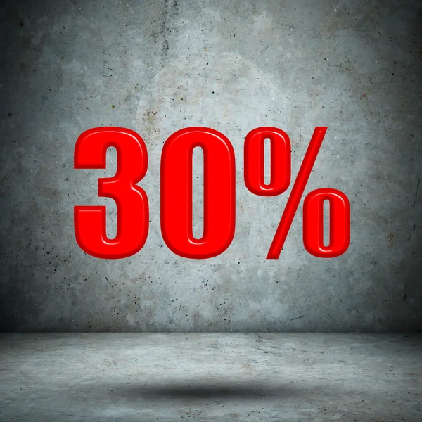 30 percent on concrete wall — Stock Photo, Image