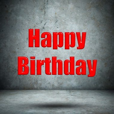 HappyBirthday on concrete wall clipart