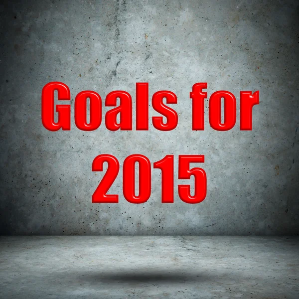 Cíle pro rok 2015 na betonovou zeď — Stock fotografie