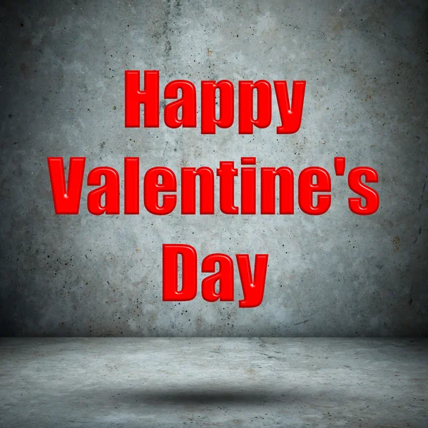 Happy Valentine's Day on concrete wall — Stock Photo, Image