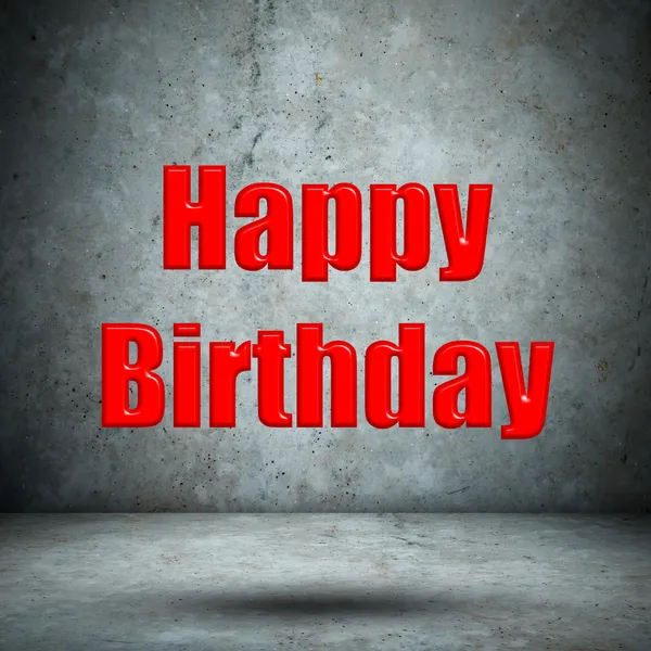 Happy Birthday an Betonwand — Stockfoto