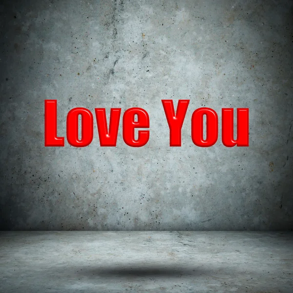 Love You concrete wall — Stock Photo, Image