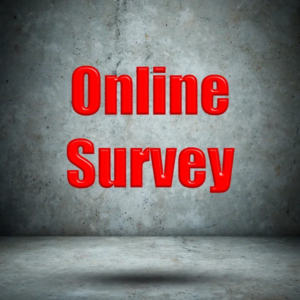 Online Survey parede de concreto — Fotografia de Stock