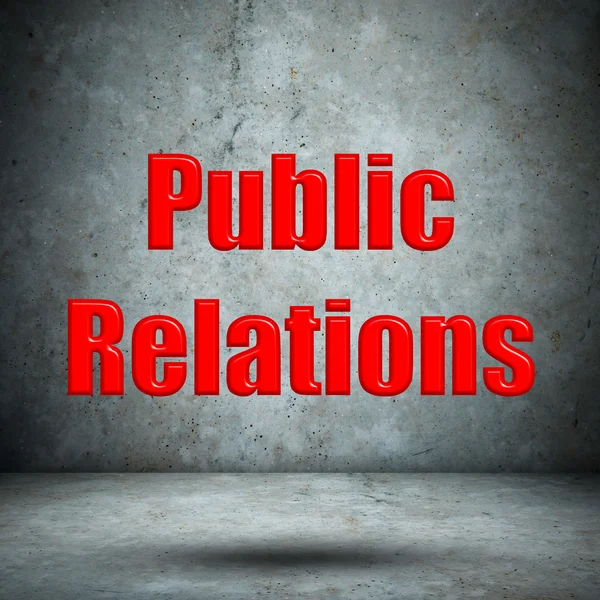 Public Relations concrete wall — Stock Photo, Image