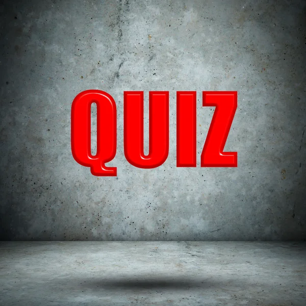 Quiz betonnen wand — Stockfoto