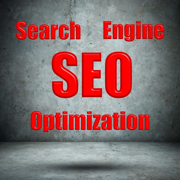 Search Engine Optimization parede de concreto — Fotografia de Stock