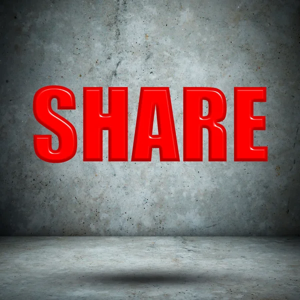 SHARE muro di cemento — Foto Stock