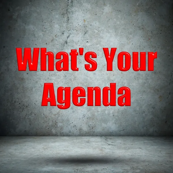 What's Your Agenda concrete wall — Stock Photo, Image