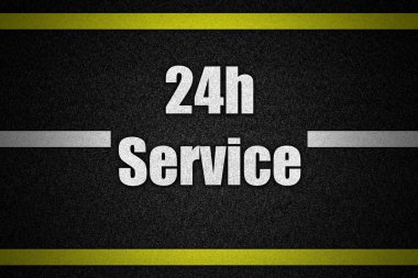 trafik yol yüzeyi ile metin 24 saat hizmet