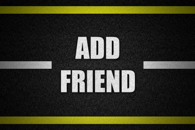 trafik yol yüzeyi metin ile arkadaş ekleme